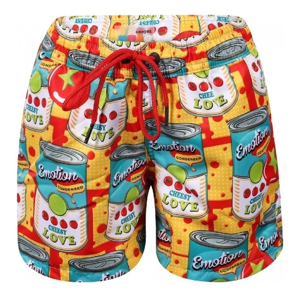 KRIO COLOR Tomato Can Emotion Swimming Trunks in Yellow cheesy love small - Picture 8 of 9